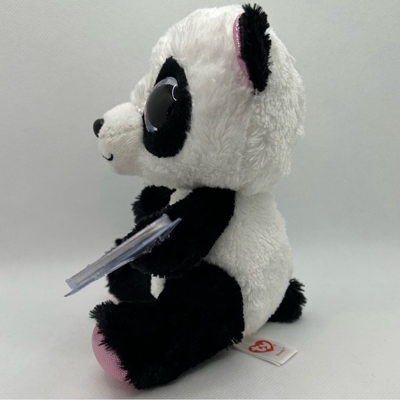 Ty Beanie Boos Collection RETIRED Valentine Theme Mandy Heart Eye Panda Plush - Picture 3 of 6